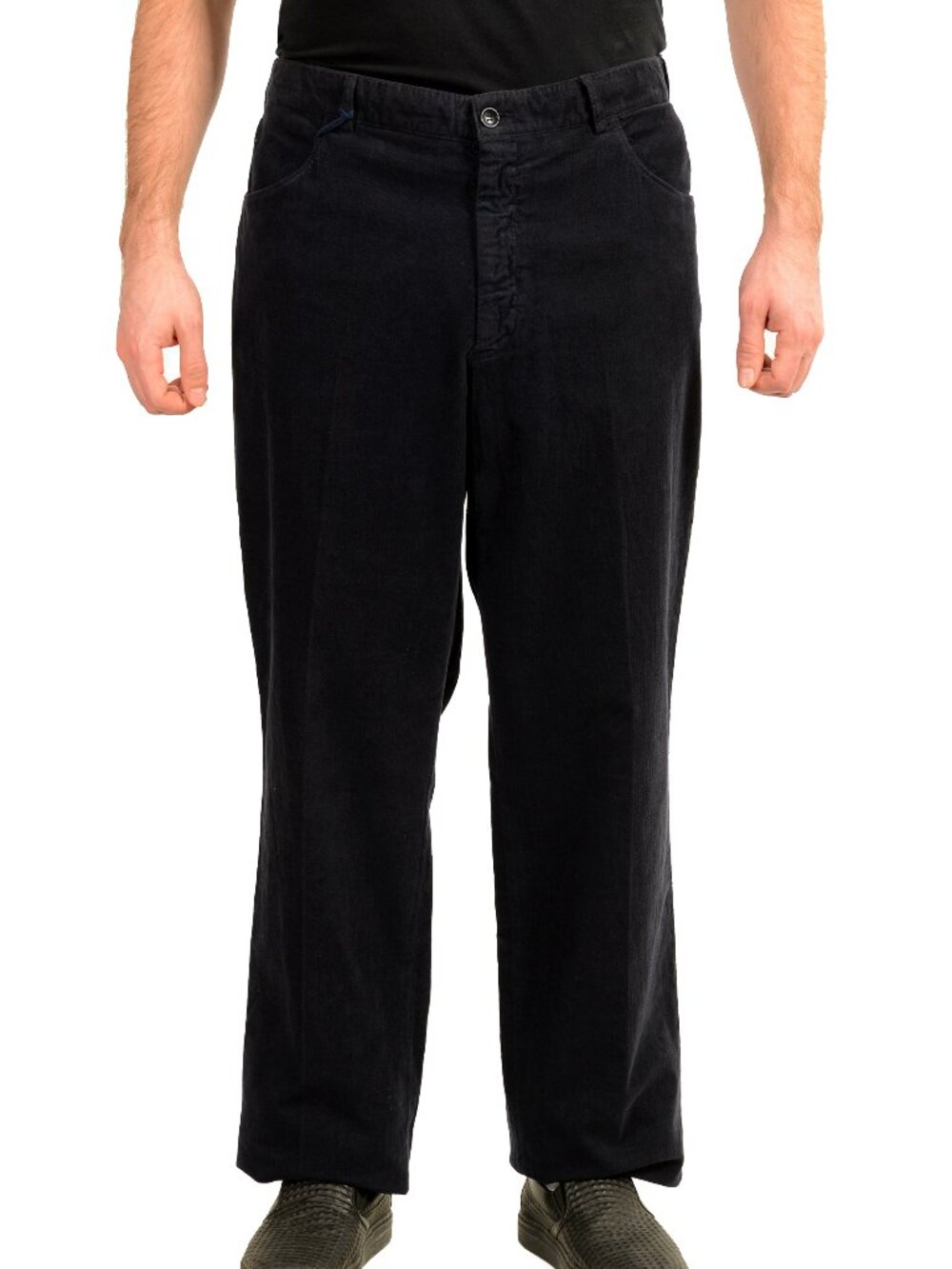 Malo Men's Navy Blue Flat Front Casual Pants US 40 IT 56